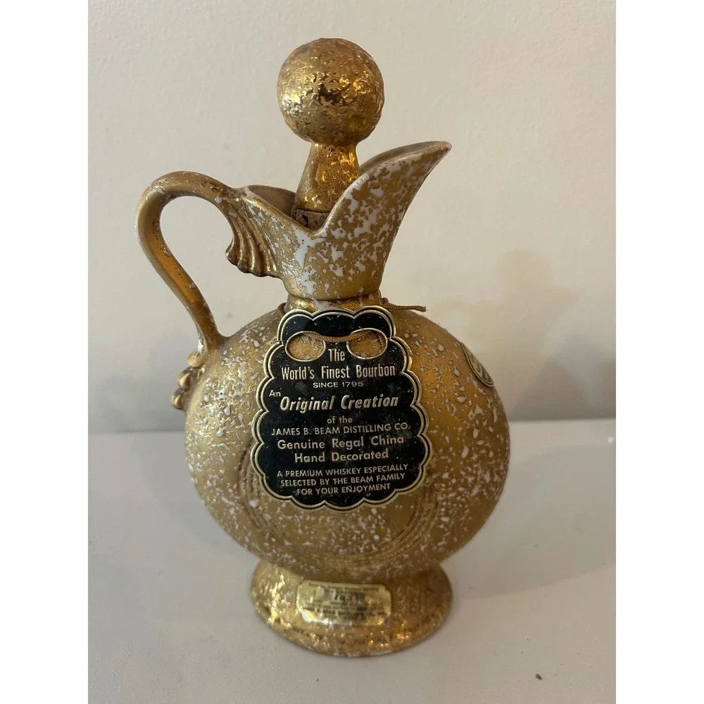 Vintage Jim Beam Regal Gold Decanter 103 Months Old Bourbon Whiskey Bottle 1956